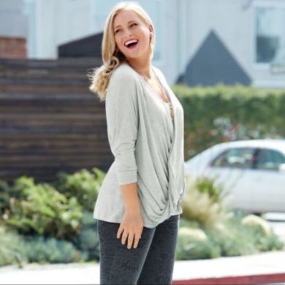 Cabi 3245 Taylor draped twist wrap top - Picture 2 of 5